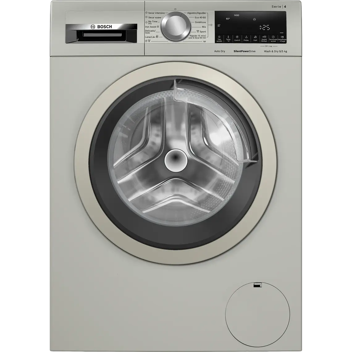 Bosch Serie 4 Lavadora-secadora 9/5 kg máx. 1400 rpm, Acero mate antihuellas · WNA1341XES 1