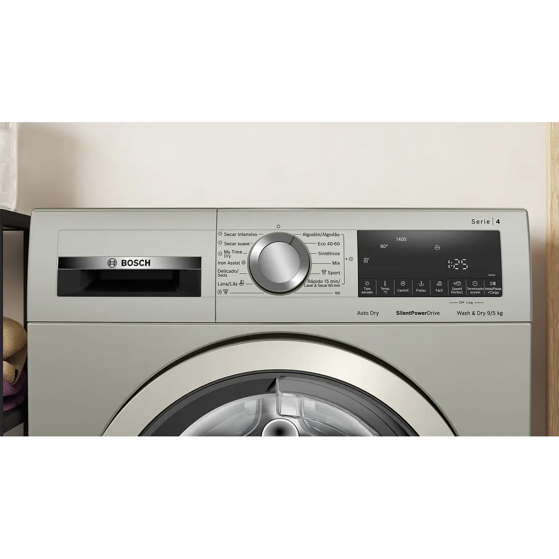 Bosch Serie 4 Lavadora-secadora 9/5 kg máx. 1400 rpm, Acero mate antihuellas · WNA1341XES 2