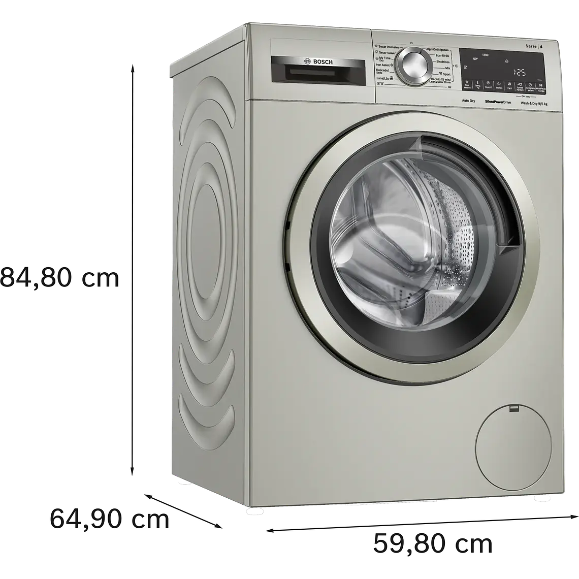 Bosch Serie 4 Lavadora-secadora 9/5 kg máx. 1400 rpm, Acero mate antihuellas · WNA1341XES 6