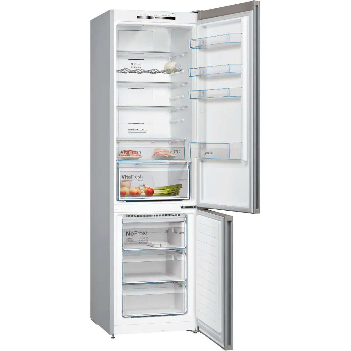 BOSCH Serie 4 Refrigerador combinado de libre instalación 203 x 60 cm Acero inoxidable · KGN39VIDB 2