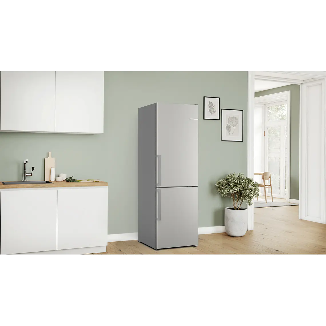 Bosch Serie 4 Refrigerador combinado de libre instalación 186 x 60 cm Acero inoxidable · KGN36VIBT 3