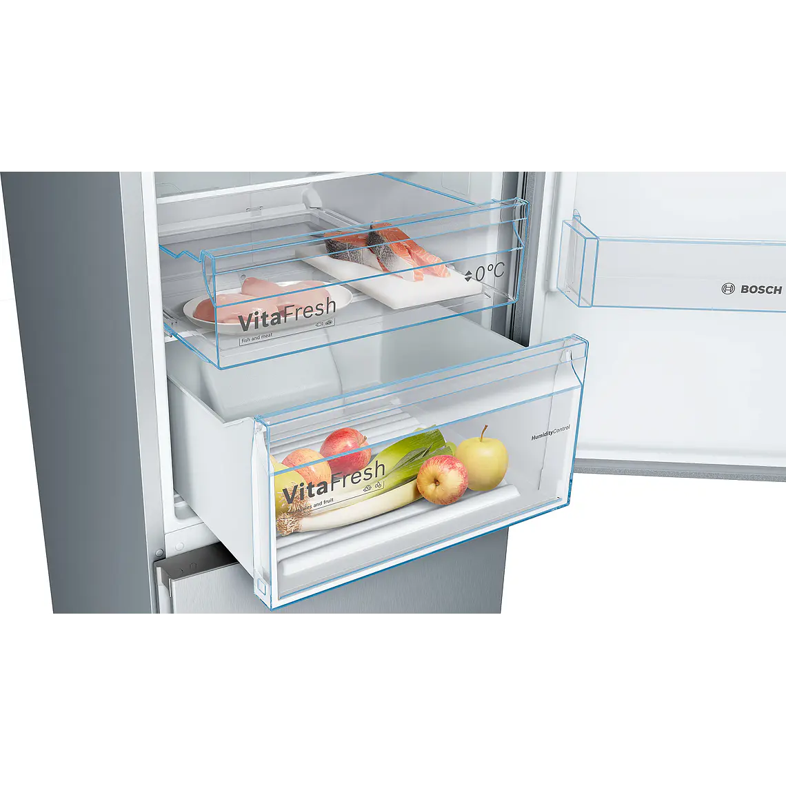 Bosch Serie 4 Refrigerador combinado de libre instalación 186 x 60 cm Acero inoxidable · KGN36VIDB 5