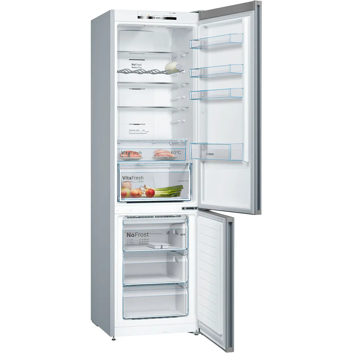 Bosch Serie 4 Refrigerador combinado de libre instalación 186 x 60 cm Acero inoxidable · KGN36VIED 2