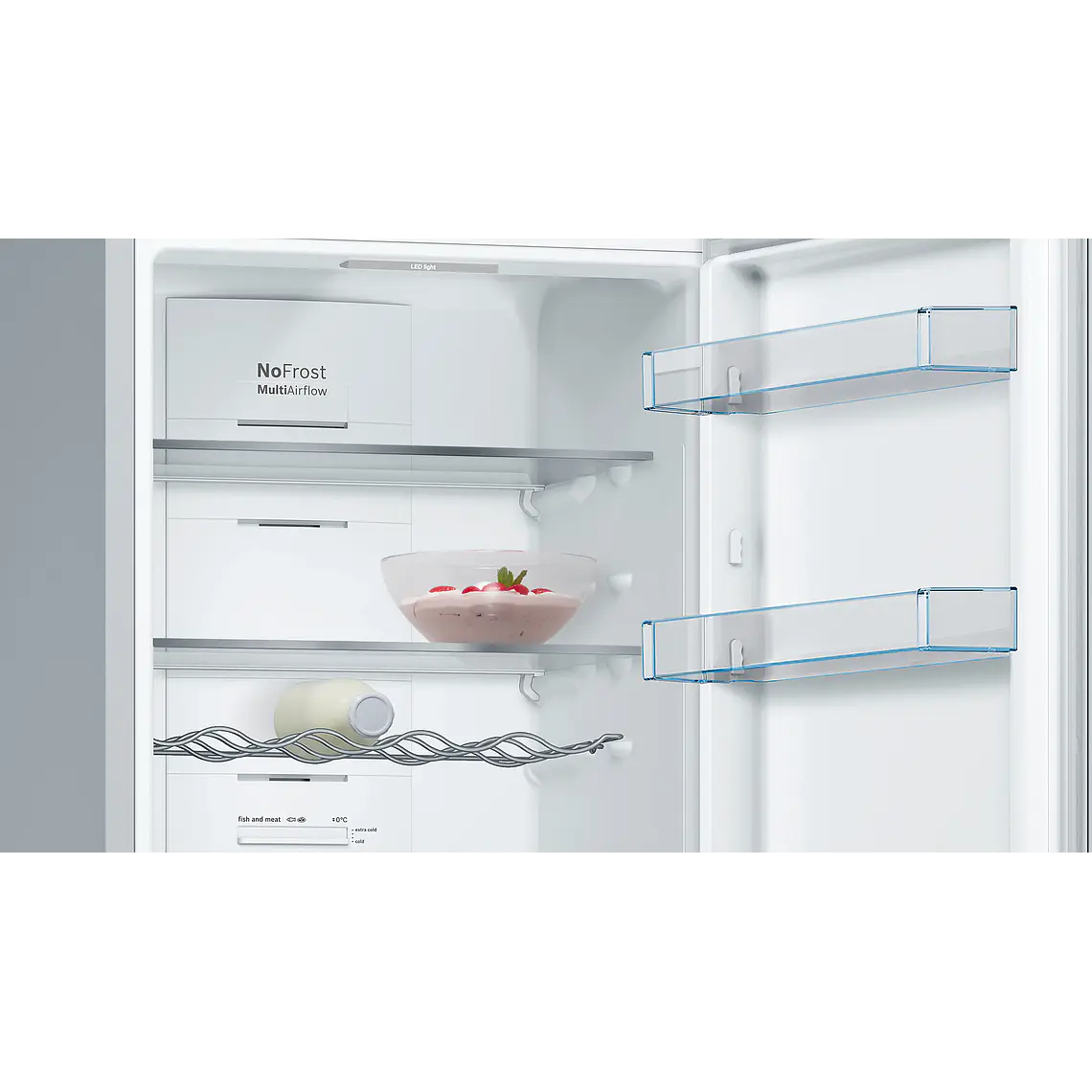 Bosch Serie 4 Refrigerador combinado de libre instalación 186 x 60 cm Acero mate antihuellas · KGN36VLDB 4