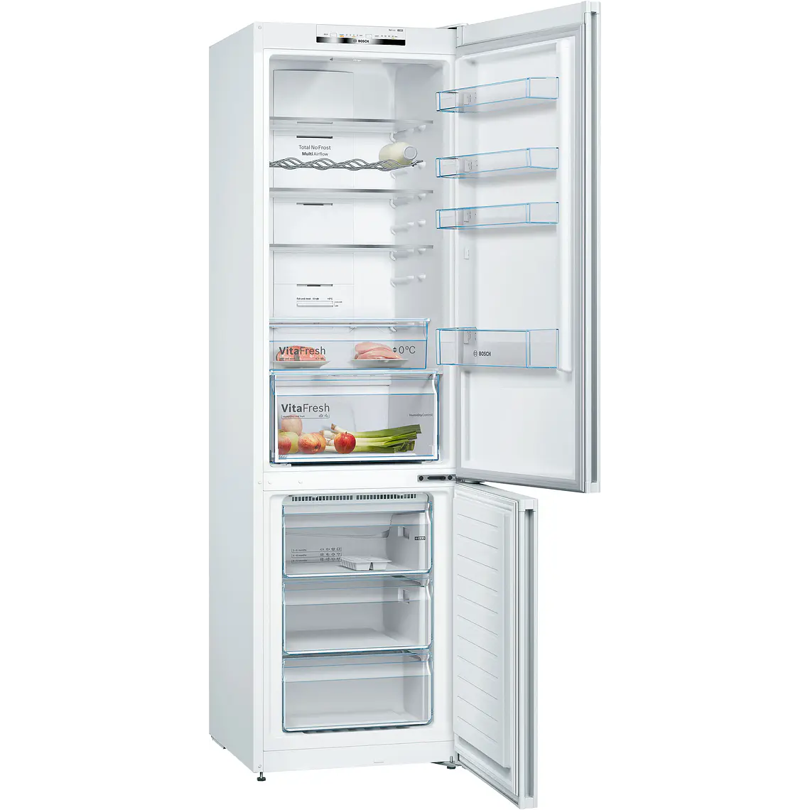 Bosch Serie 4 Refrigerador combinado de libre instalación 203 x 60 cm Blanco, Total NoFrost · KGN39VWDC 2