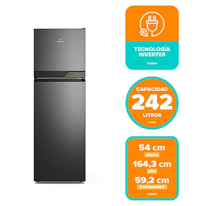 Refrigerador Mademsa 242L No Frost Top Freezer Inverter Altus A1250IN Negro