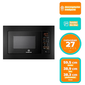 Microondas Empotrable Mademsa 27 Litros Digital Descongelamiento Inteligente MM2EN Negro