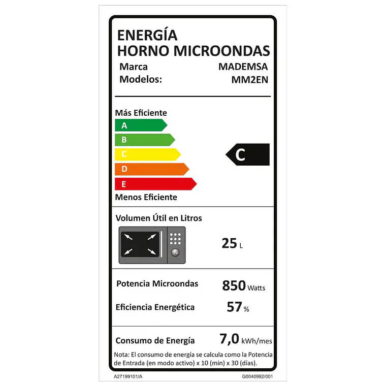 Microondas Empotrable Mademsa 27 Litros Digital Descongelamiento Inteligente MM2EN Negro 14