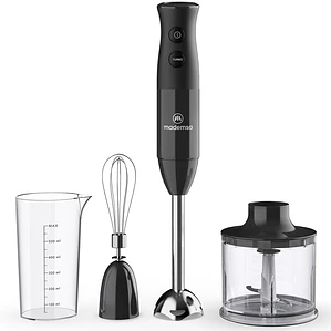 Minipimer 3 en 1 Mademsa con 2 velocidades y Tecnología Súper Textura MIB20 Negro