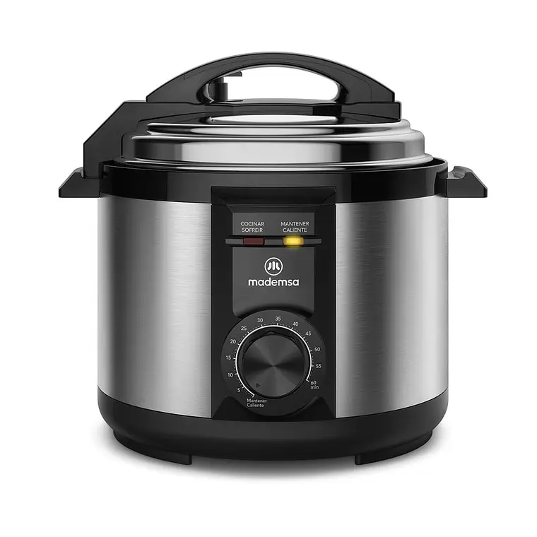 Olla Eléctrica Multicocción Mademsa 5L con Temporizador MPC10 Acero Inoxidable 1
