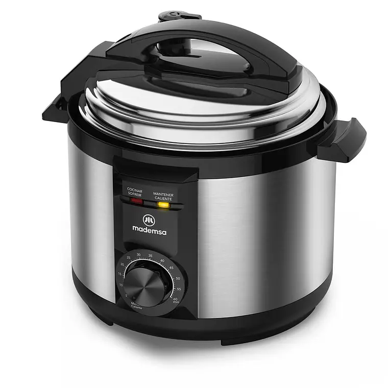 Olla Eléctrica Multicocción Mademsa 5L con Temporizador MPC10 Acero Inoxidable 4