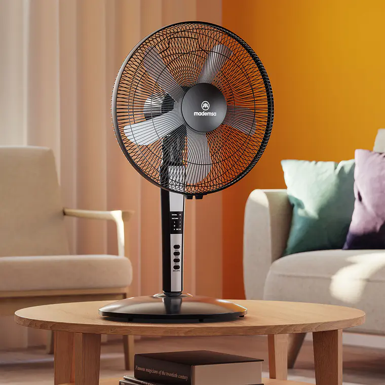 Ventilador 2 en 1 Pedestal y Sobremesa Mademsa Control Remoto 40,6cm SFM21 Negro 11
