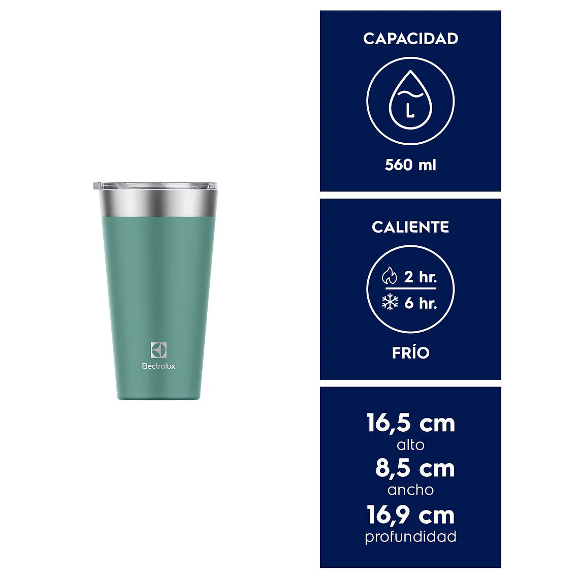 Vaso Térmico Mug 560 ml Electrolux Tapa Sense to Go Verde 2