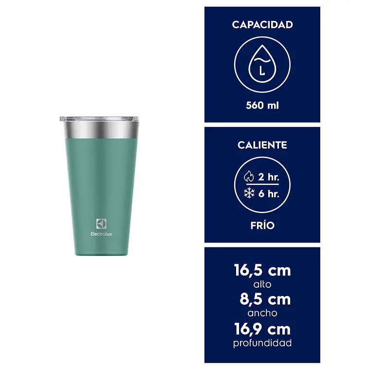 Vaso Térmico Mug 560 ml Electrolux Tapa Sense to Go Verde 2