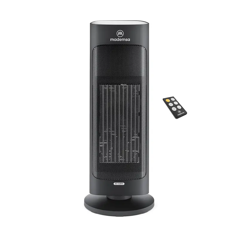 Estufa Eléctrica Mademsa 2000W Digital, Oscilación y Control Remoto EH100 Negra 1