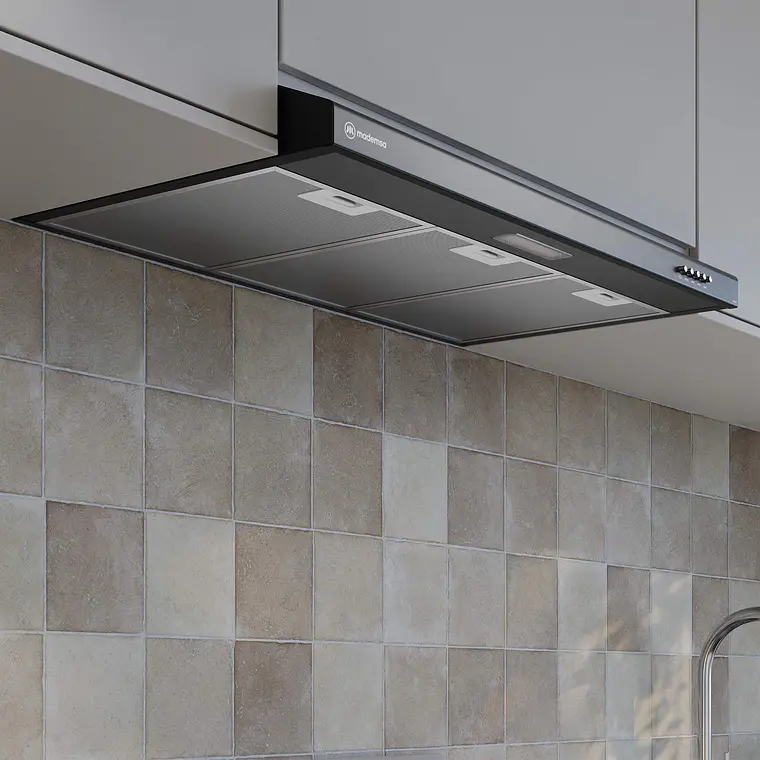 Campana de Cocina Extractora Mademsa 80cm Gran Poder de Succión y 3 Velocidades DM8SB Negra 9