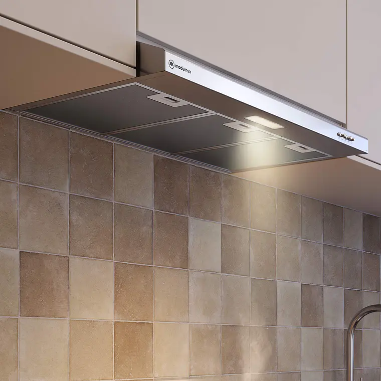 Campana de Cocina Extractora Mademsa 80cm Gran Poder de Succión y Filtración dual DM8SS Inox 7