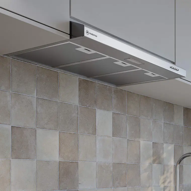 Campana de Cocina Extractora Mademsa 80cm Gran Poder de Succión y Filtración dual DM8SS Inox 9
