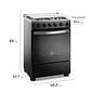 Cocina a Gas 4 Platos Mademsa Horno a Vapor y Temporizador FM4TPC Negra - Miniatura 3