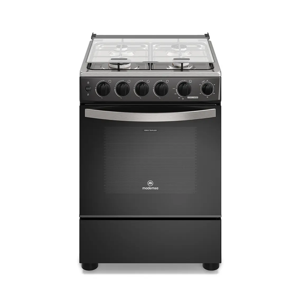 Cocina a Gas 4 Platos Mademsa Horno a Vapor y Temporizador FM4TPC Negra 13