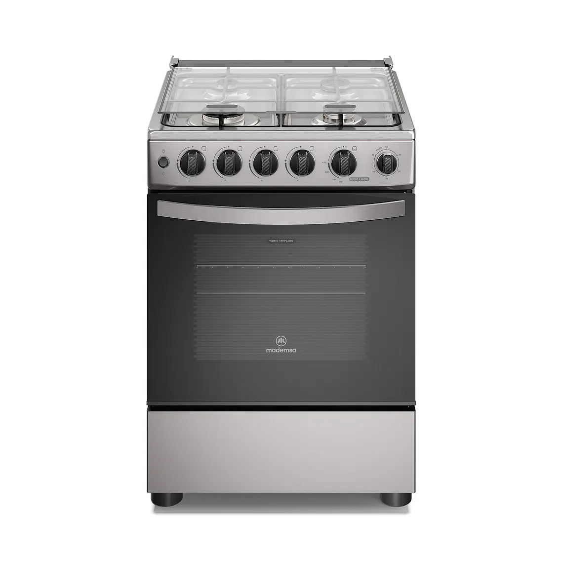 Cocina a Gas 4 platos Mademsa Horno a Vapor y Temporizador FM4TSC Silver 1