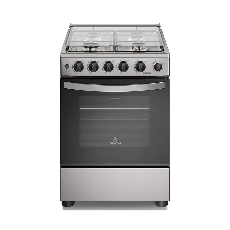 Cocina a Gas 4 platos Mademsa Horno a Vapor y Temporizador FM4TSC Silver 1
