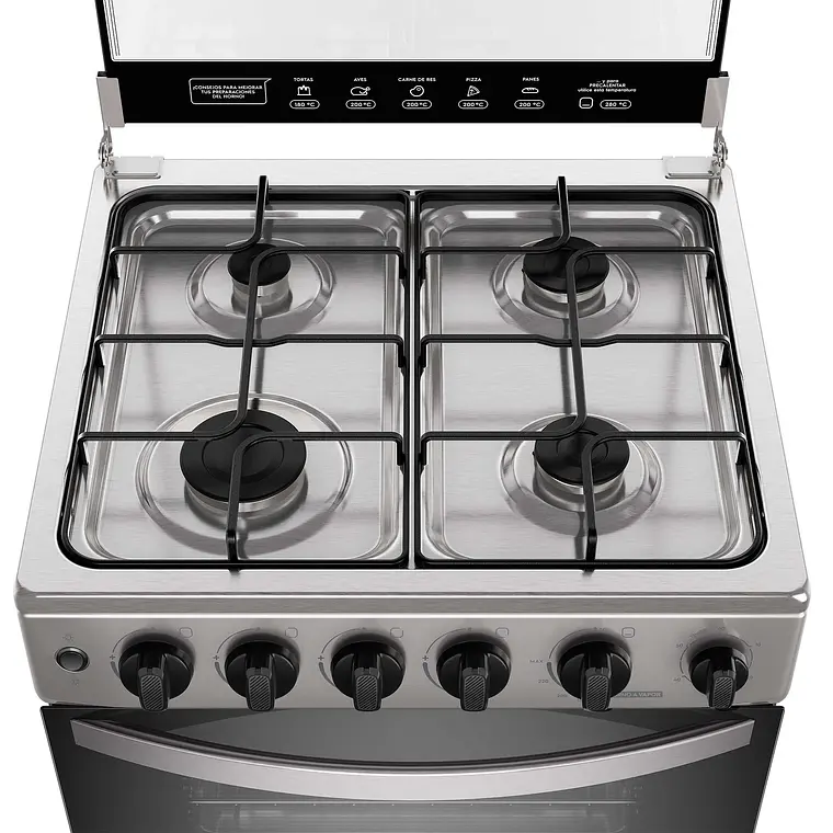 Cocina a Gas 4 platos Mademsa Horno a Vapor y Temporizador FM4TSC Silver 5