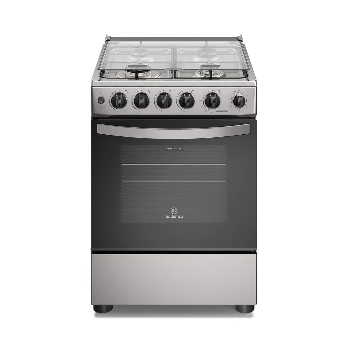Cocina a Gas 4 platos Mademsa Horno a Vapor y Temporizador FM4TSC Silver 12