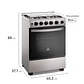 Cocina a Gas 4 platos Mademsa Horno a Vapor y Temporizador FM4TSC Silver - Miniatura 14