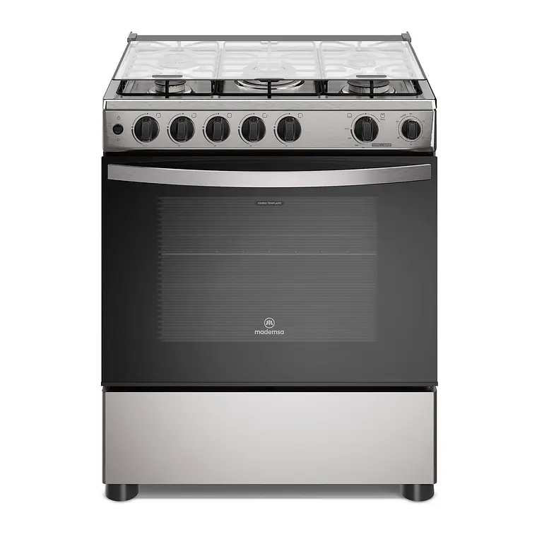 Cocina a Gas 5 Platos Mademsa Horno a Vapor y Triple Llama FM5SSC Inox 1