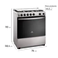 Cocina a Gas 5 Platos Mademsa Horno a Vapor y Triple Llama FM5SSC Inox - Miniatura 3