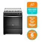 Cocina a Gas 6 Platos Mademsa Horno a Vapor y Parrillas Pletina FM6SPC Negra - Miniatura 2