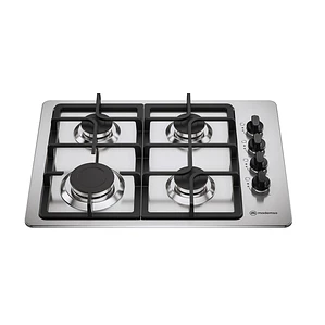 Encimera a Gas 4 Platos Mademsa Encendido Automático y Parrillas Hierro Fundido KM4CX Inox