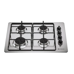 Encimera a Gas 4 Platos Mademsa Encendido Automático y Parrillas Pletina KM4GX Inox