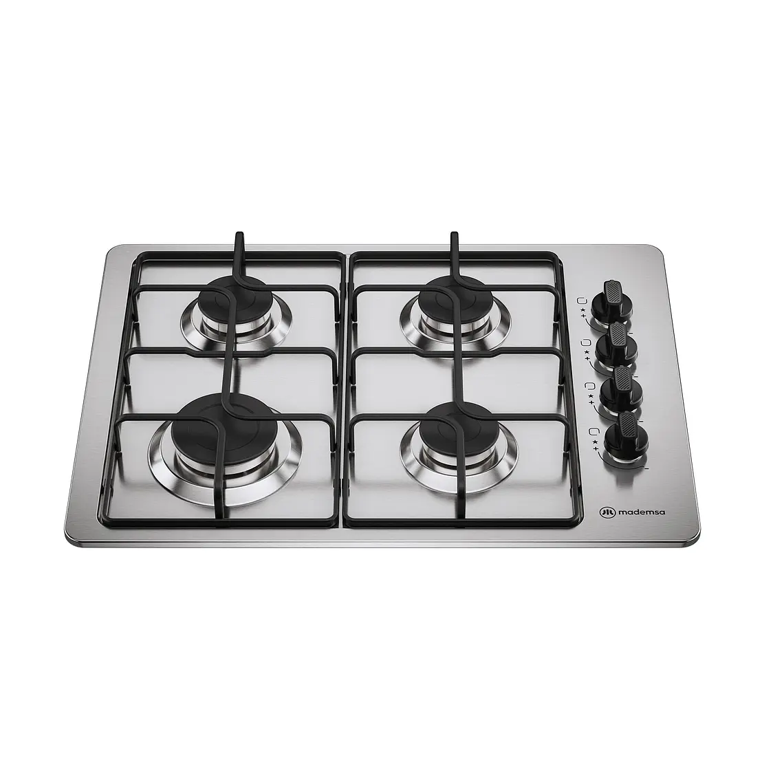 Encimera a Gas 4 Platos Mademsa Encendido Automático y Parrillas Pletina KM4NX Inox 1