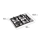 Encimera a Gas 4 Platos Mademsa Triple Llama y Parrillas Hierro Fundido KM4TX Inox - Miniatura 3