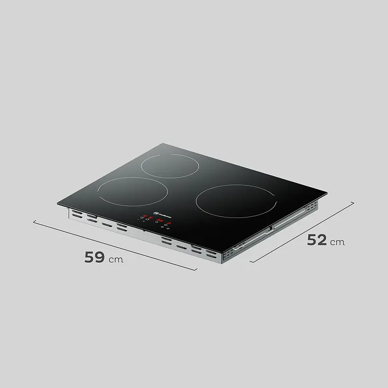 Encimera Eléctrica 3 Platos Mademsa Vitrocerámica VM3TR Negra 3
