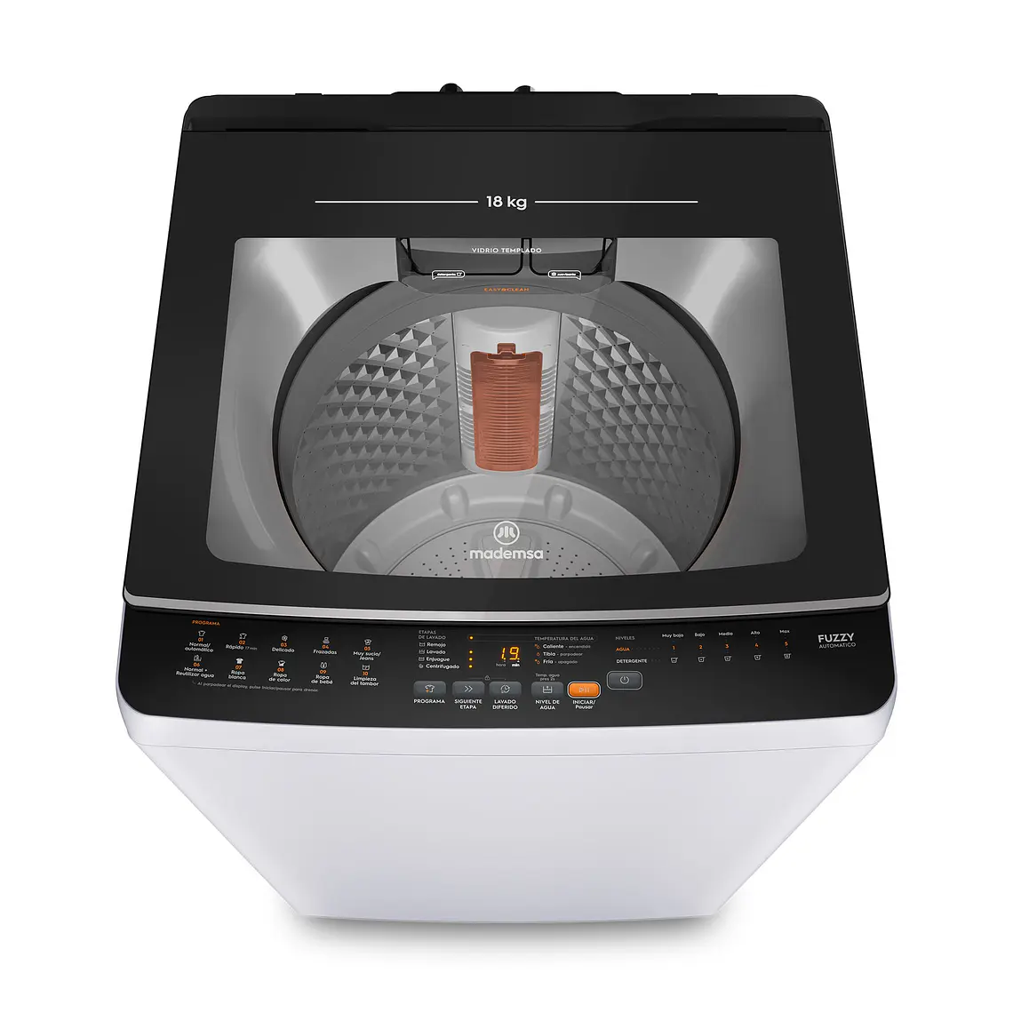 Lavadora Automática Mademsa 18Kg Carga Superior Dispensador Easy&Clean MDWMT18W Blanca 1