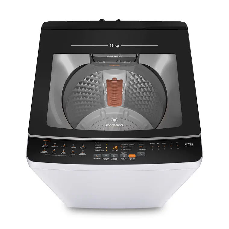Lavadora Automática Mademsa 18Kg Carga Superior Dispensador Easy&Clean MDWMT18W Blanca 1