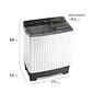 Lavadora Semi Automática Mademsa 9Kg Carga Superior Doble Tina MWMSAT9W Blanca - Miniatura 3