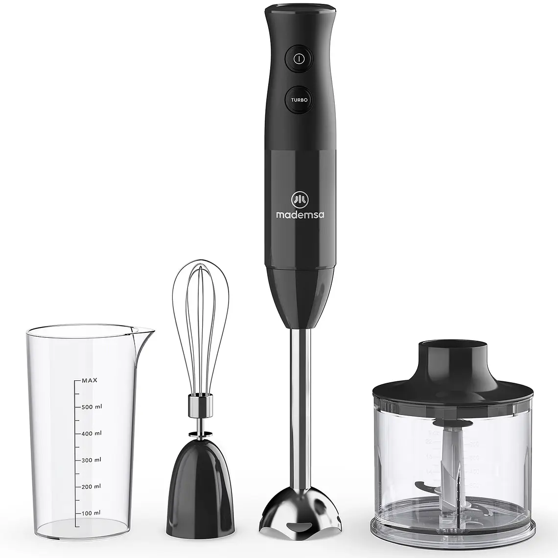 Minipimer 3 en 1 Mademsa con 2 velocidades y Tecnología Súper Textura MIB20 Negro 10
