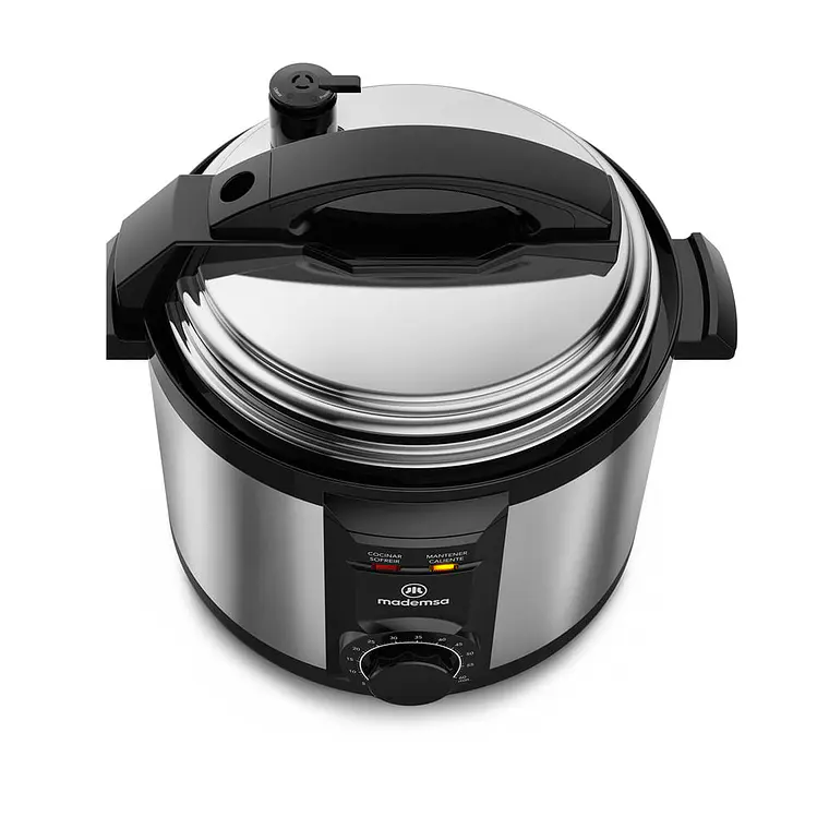 Olla Eléctrica Multicocción Mademsa 5L con Temporizador MPC10 Acero Inoxidable 18