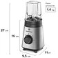Licuadora Portátil Mademsa con 2 velocidades y botellas 300W MBL30 Acero Inoxidable - Miniatura 3