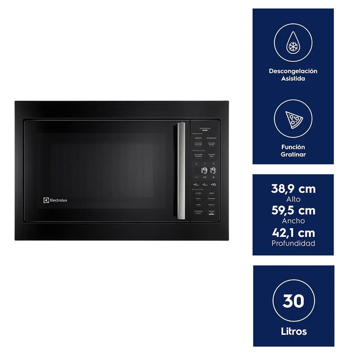 Microondas Empotrable Electrolux 32 Litros Digital Funcion Grill ME3BP Negro 2