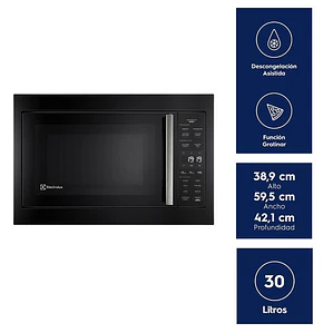 Microondas Empotrable Electrolux 32 Litros Digital Funcion Grill ME3BP Negro
