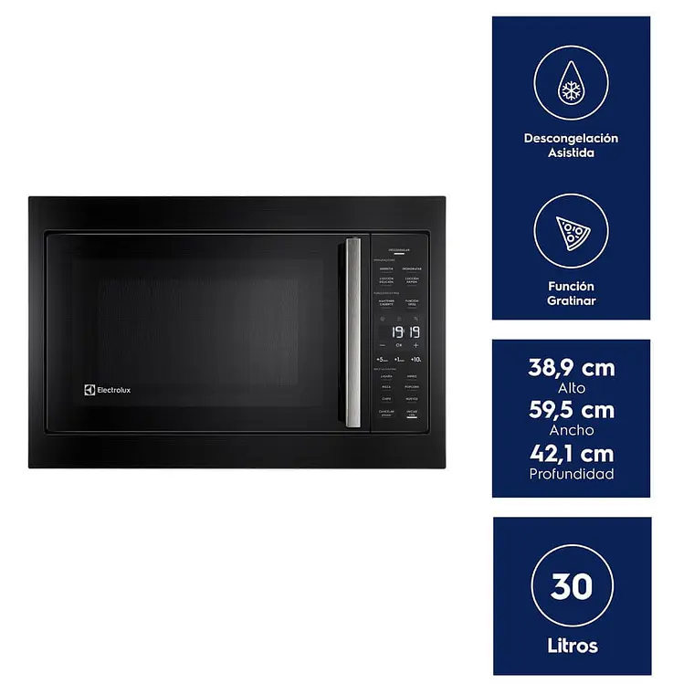 Microondas Empotrable Electrolux 32 Litros Digital Funcion Grill ME3BP Negro 2