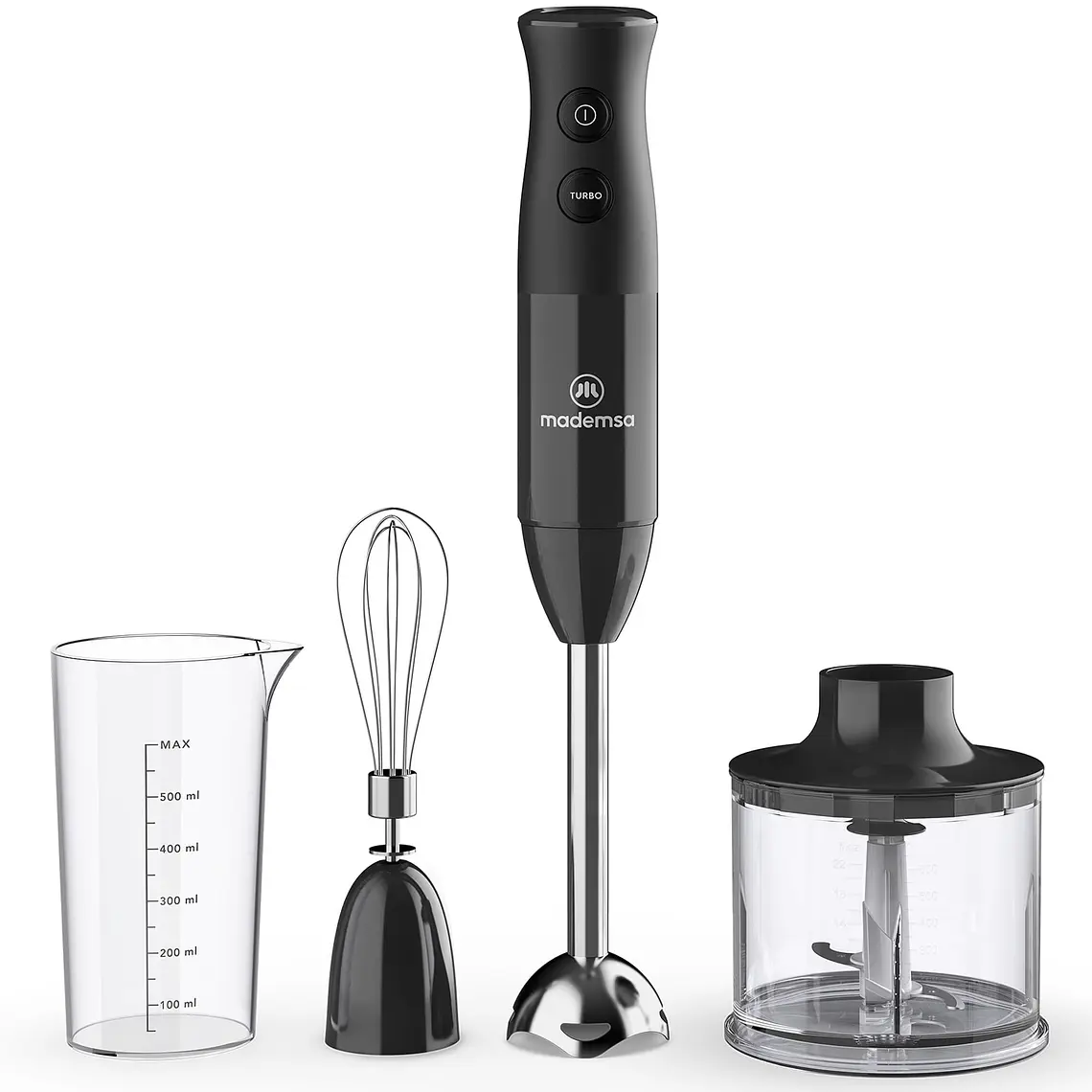 Minipimer 3 en 1 Mademsa con 2 velocidades y Tecnología Súper Textura MIB20 Negro 19