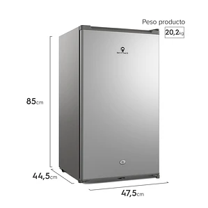 Frigobar Mademsa 90L  Frío Directo con Llave y Luz interior LED MMB90S Silver