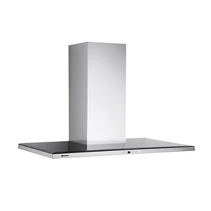 Campana Decorativa Meireles 90 cm Inox y Vidrio Negro MEP 191 XN
