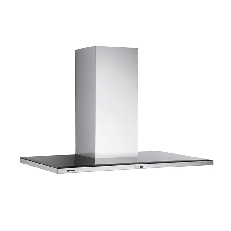 Campana Decorativa Meireles 90 cm Inox y Vidrio Negro MEP 191 XN 1